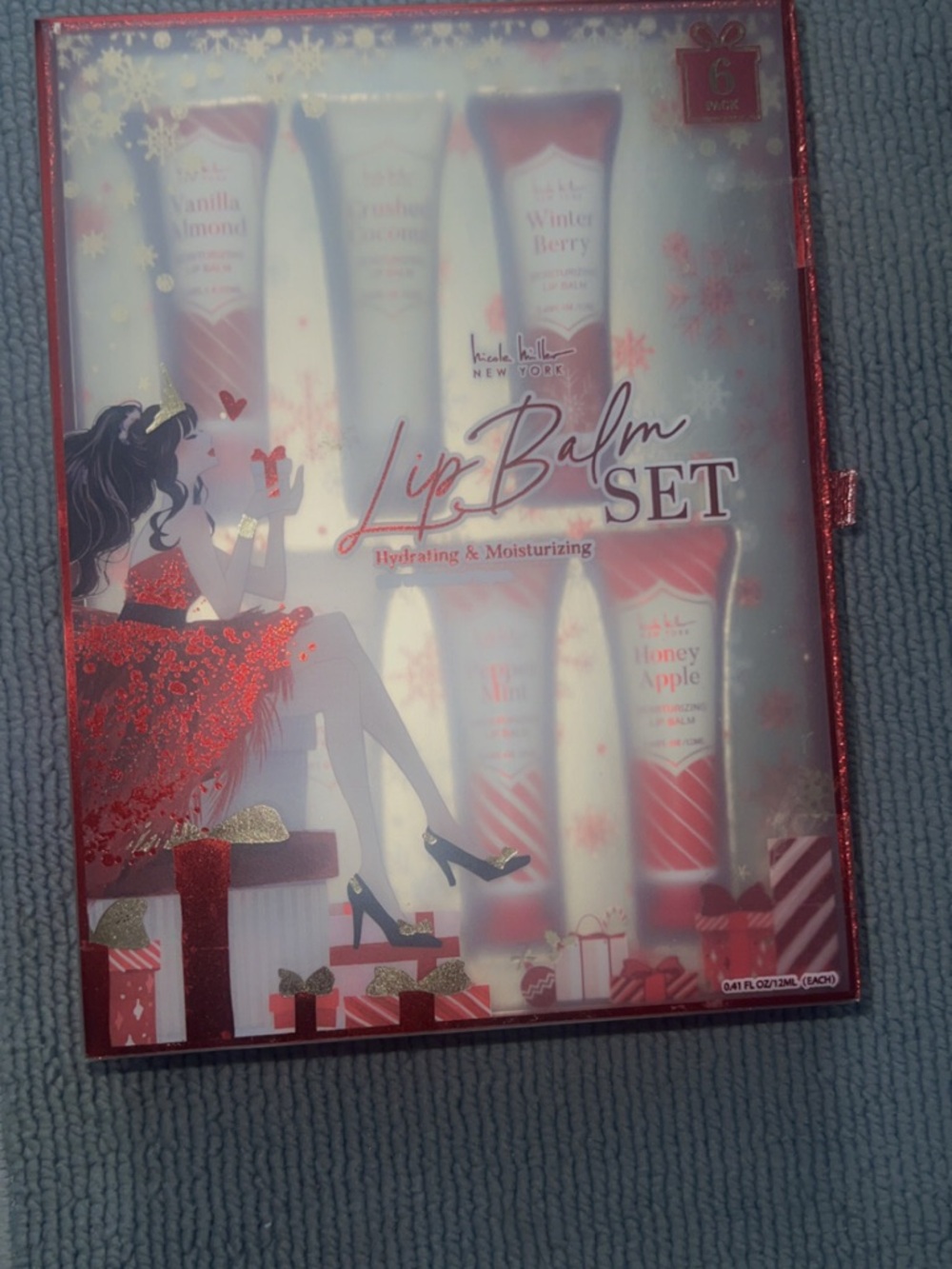 Lip Balm Set - Red & White Holiday Tubes